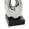 18" Silver Ceramic Modern Abstract Sculpture